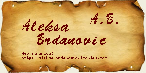 Aleksa Brdanović vizit kartica